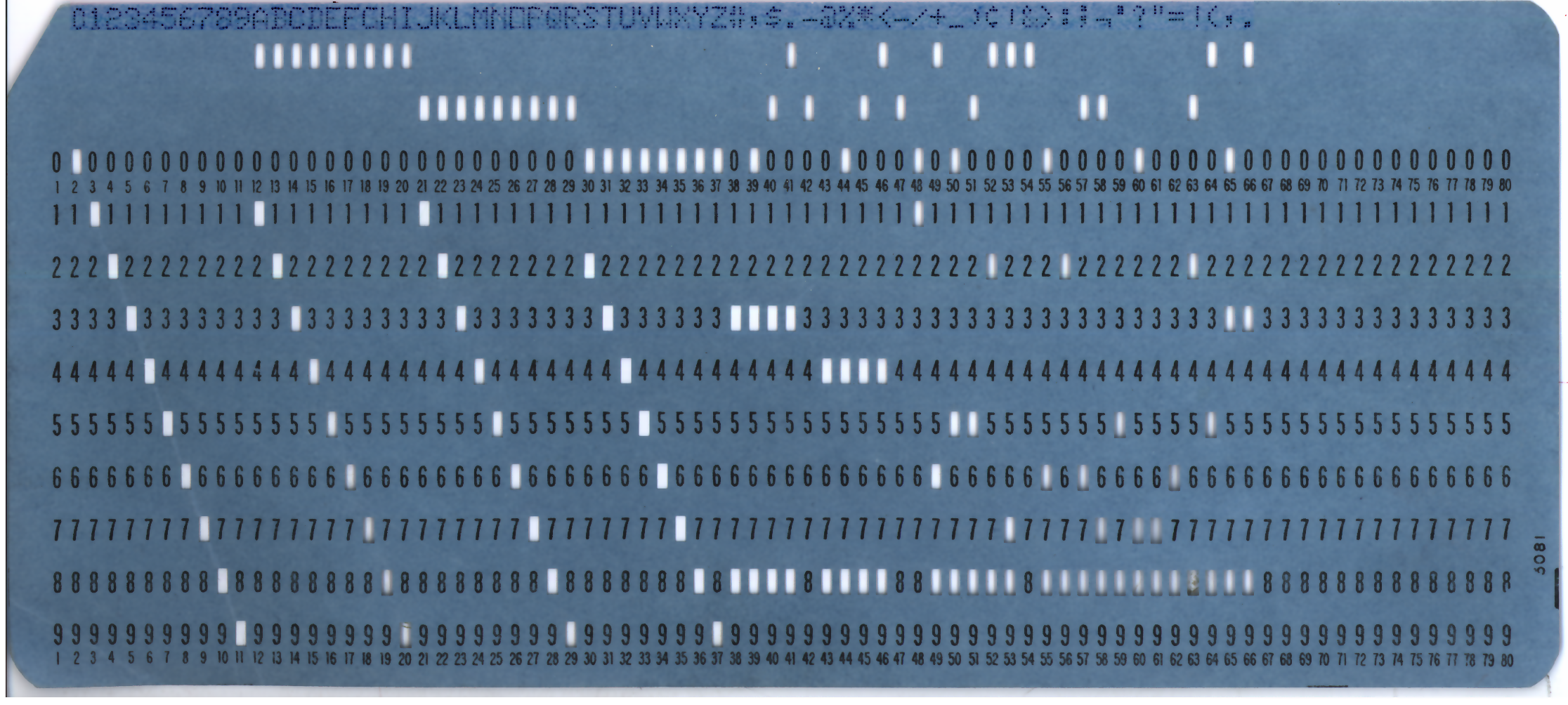 Original blue punch card